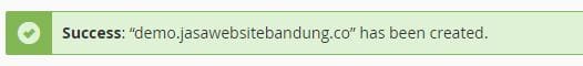 sukses tambah subdomain