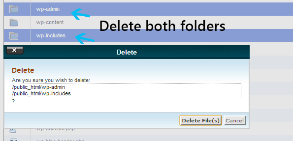 downgrade wordpress