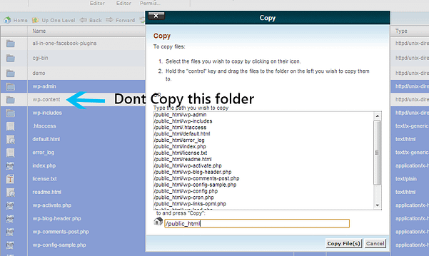 downgrade wordpress manual