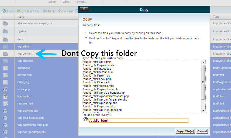downgrade wordpress manual